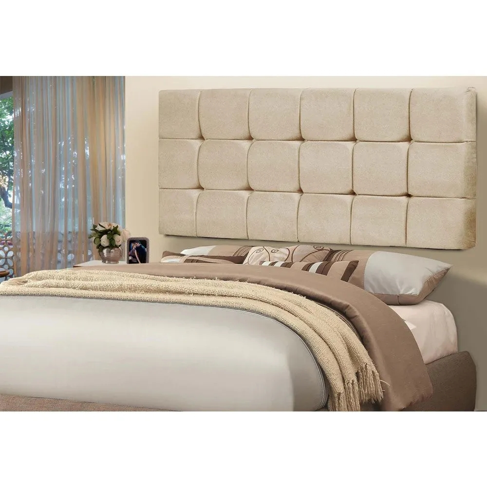 Painel Cabeceira Casal 140cm Para Cama Box Espanha Suede Marfim - DS Estofados