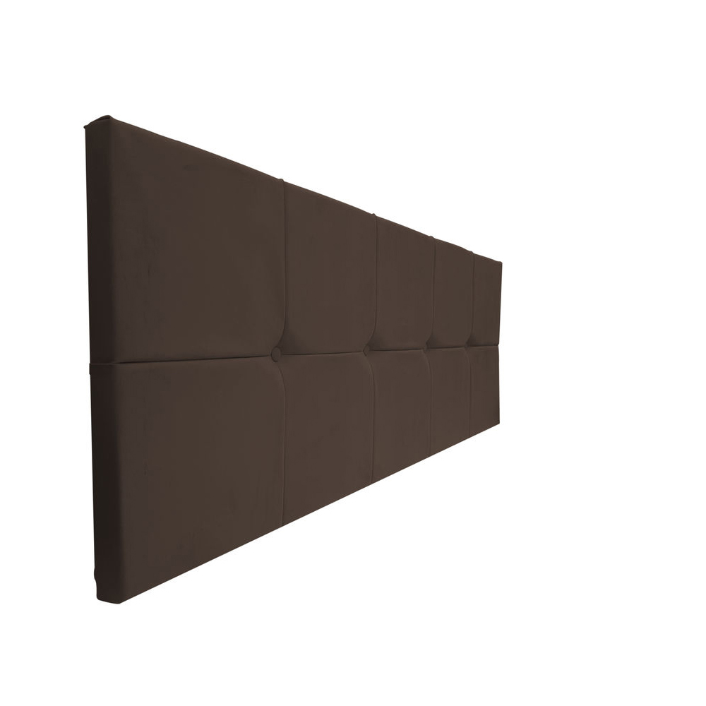 Painel Cabeceira De Casal 140cm Para Cama Box Nina Suede Marrom - DS Estofados