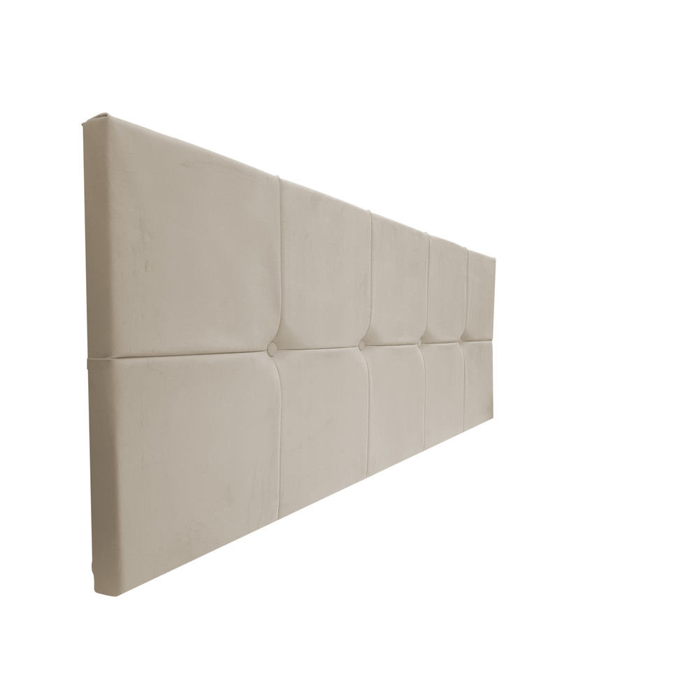 Painel Cabeceira De Casal Queen 160cm Para Cama Box Nina Suede Bege - DS Estofados