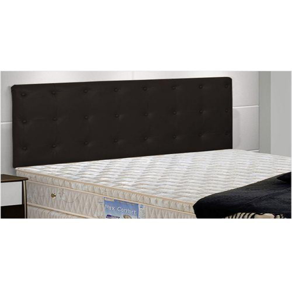 Painel Cabeceira De Casal Queen 90cm Para Cama Box Toskana Suede Marrom - DS Estofados