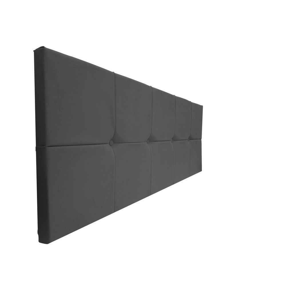 Painel Cabeceira De Solteira 90cm Para Cama Box Nina Suede Cinza - DS Estofados