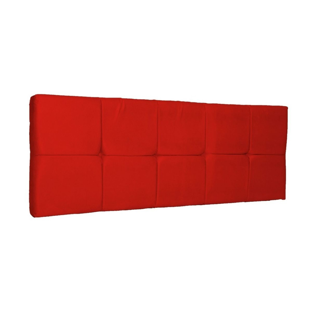 Painel Cabeceira De Solteira 90cm Para Cama Box Nina Suede Vermelho - DS Estofados