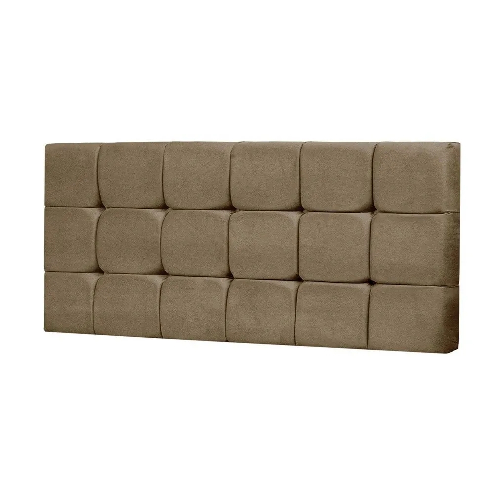 Painel Cabeceira Solteiro 90cm Para Cama Box Espanha Suede Capuccino - DS Estofados