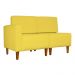 Poltrona Decorativa Alice Lado Direito Pés Trapézio Suede Amarelo - DS Estofados