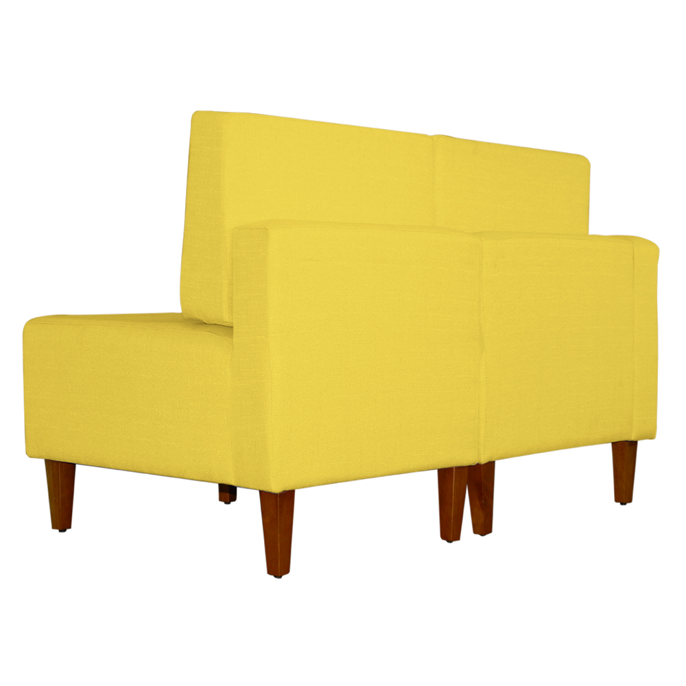 Poltrona Decorativa Alice Lado Direito Pés Trapézio Suede Amarelo - DS Estofados
