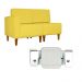 Poltrona Decorativa Alice Lado Direito Pés Trapézio Suede Amarelo - DS Estofados