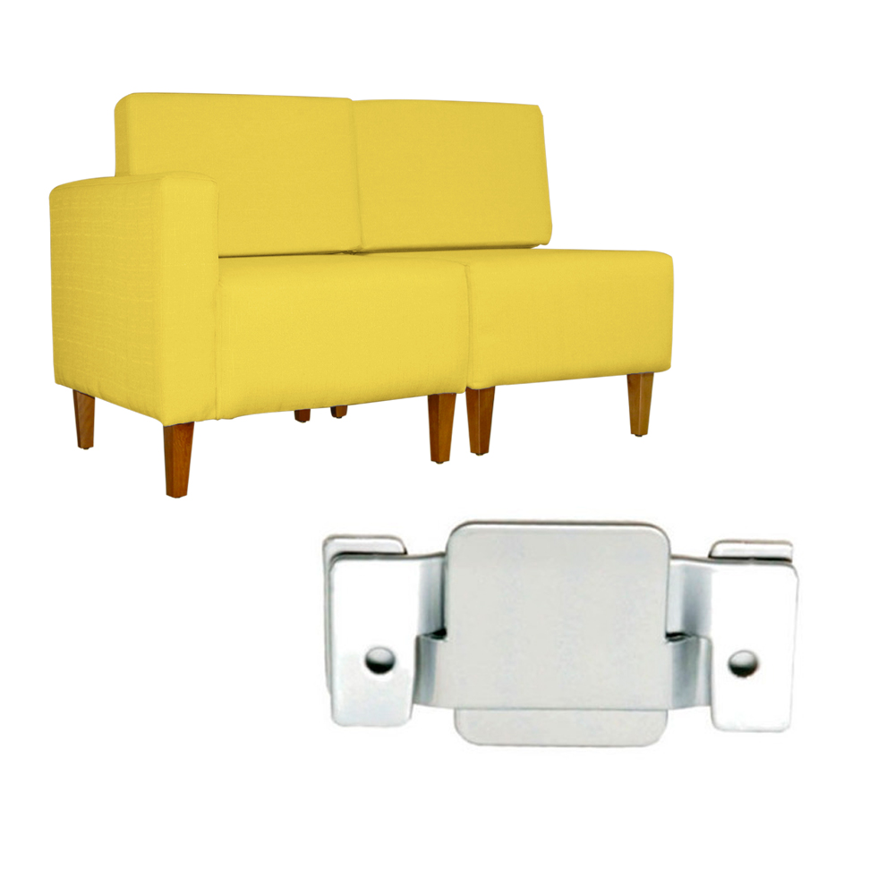 Poltrona Decorativa Alice Lado Direito Pés Trapézio Suede Amarelo - DS Estofados
