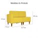 Poltrona Decorativa Alice Lado Direito Pés Trapézio Suede Amarelo - DS Estofados