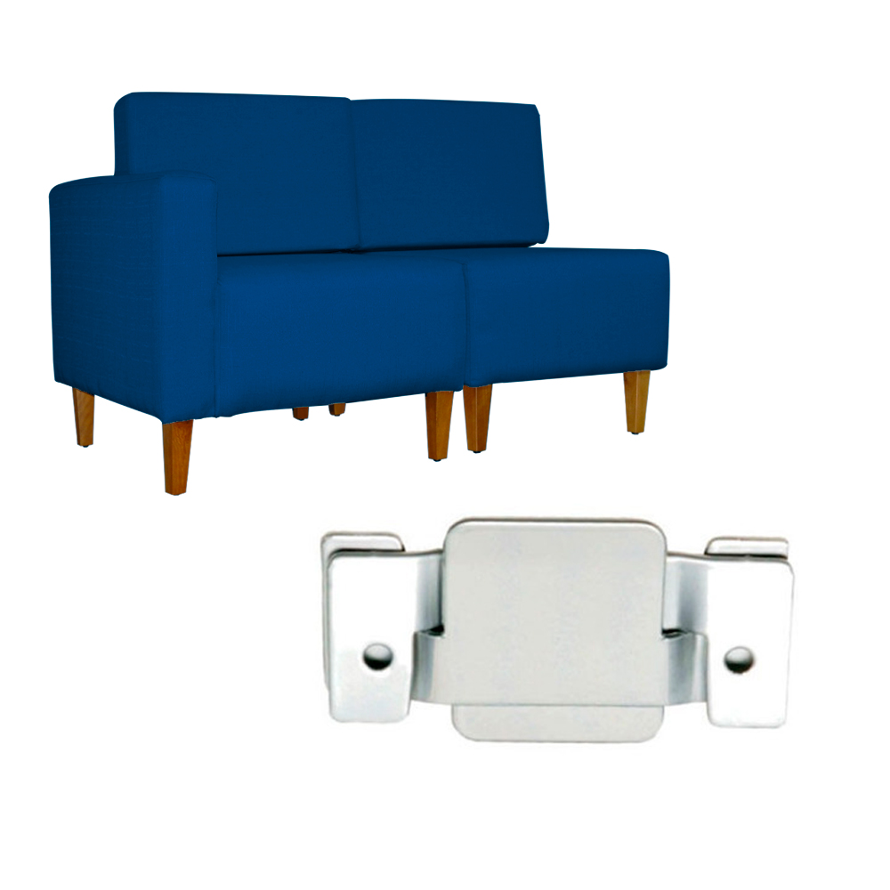 Poltrona Decorativa Alice Lado Direito Pés Trapézio Suede Azul Royal - DS Estofados