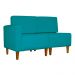 Poltrona Decorativa Alice Lado Direito Pés Trapézio Suede Azul Turquesa - DS Estofados