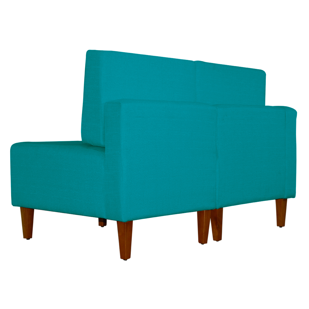 Poltrona Decorativa Alice Lado Direito Pés Trapézio Suede Azul Turquesa - DS Estofados