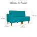 Poltrona Decorativa Alice Lado Direito Pés Trapézio Suede Azul Turquesa - DS Estofados