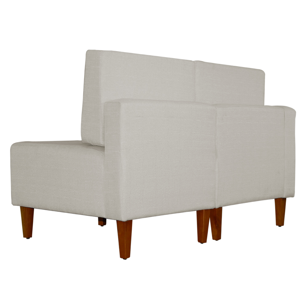 Poltrona Decorativa Alice Lado Direito Pés Trapézio Suede Bege - DS Estofados