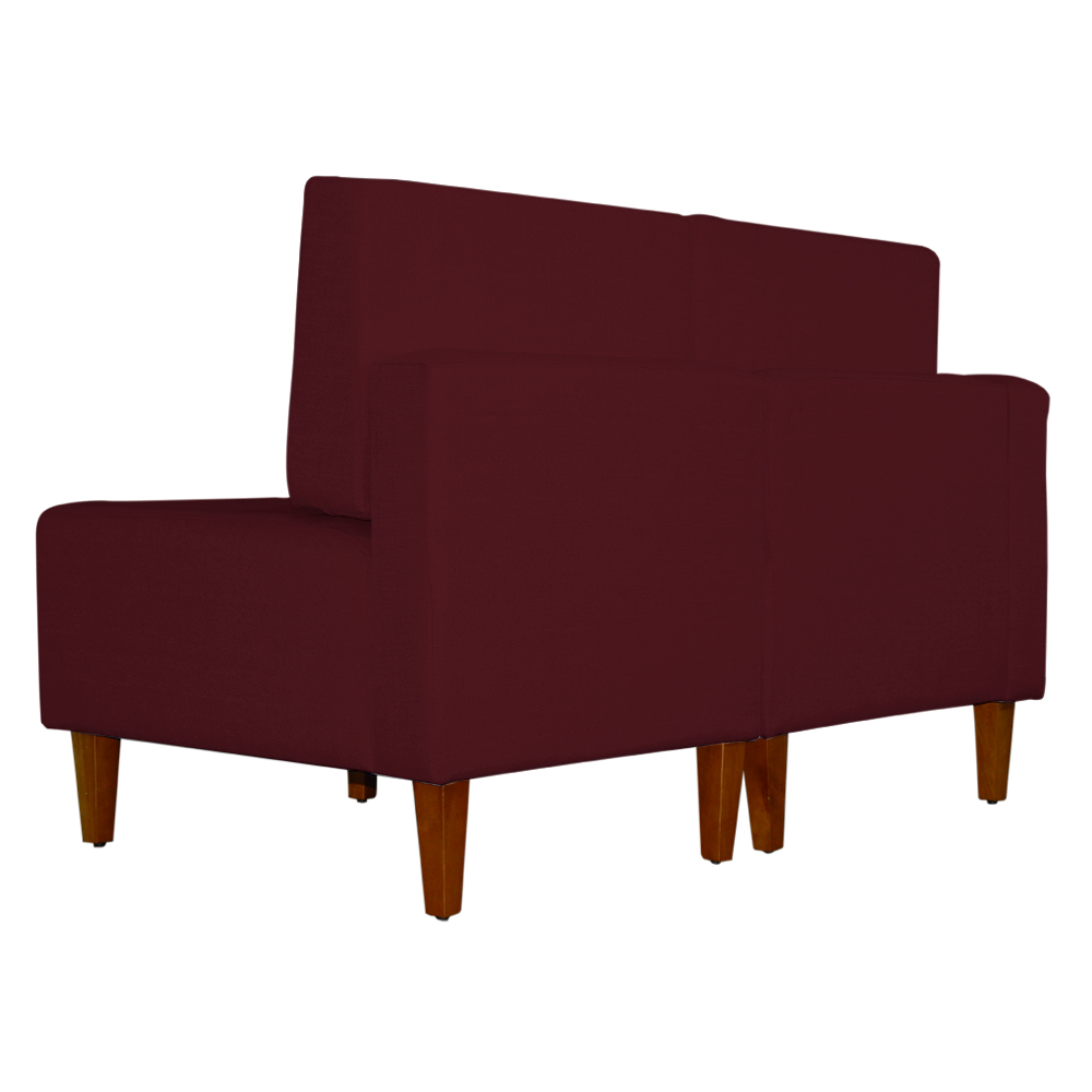 Poltrona Decorativa Alice Lado Direito Pés Trapézio Suede Bordô - DS Estofados