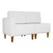 Poltrona Decorativa Alice Lado Direito Pés Trapézio Suede Branco - DS Estofados
