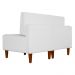 Poltrona Decorativa Alice Lado Direito Pés Trapézio Suede Branco - DS Estofados
