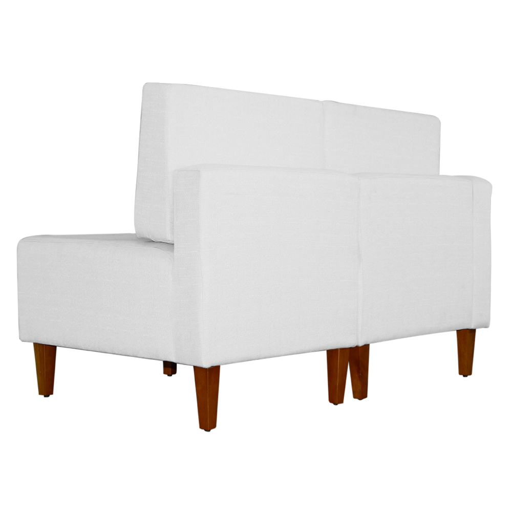 Poltrona Decorativa Alice Lado Direito Pés Trapézio Suede Branco - DS Estofados