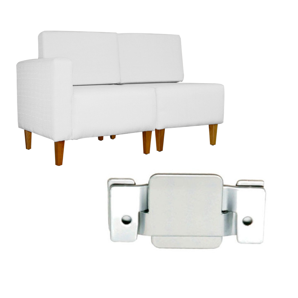 Poltrona Decorativa Alice Lado Direito Pés Trapézio Suede Branco - DS Estofados