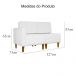 Poltrona Decorativa Alice Lado Direito Pés Trapézio Suede Branco - DS Estofados