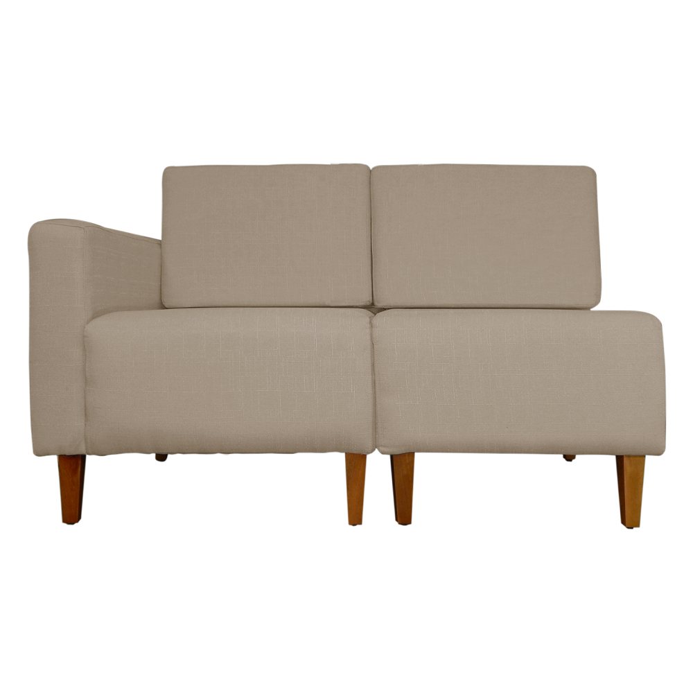Poltrona Decorativa Alice Lado Direito Pés Trapézio Suede Capuccino - DS Estofados