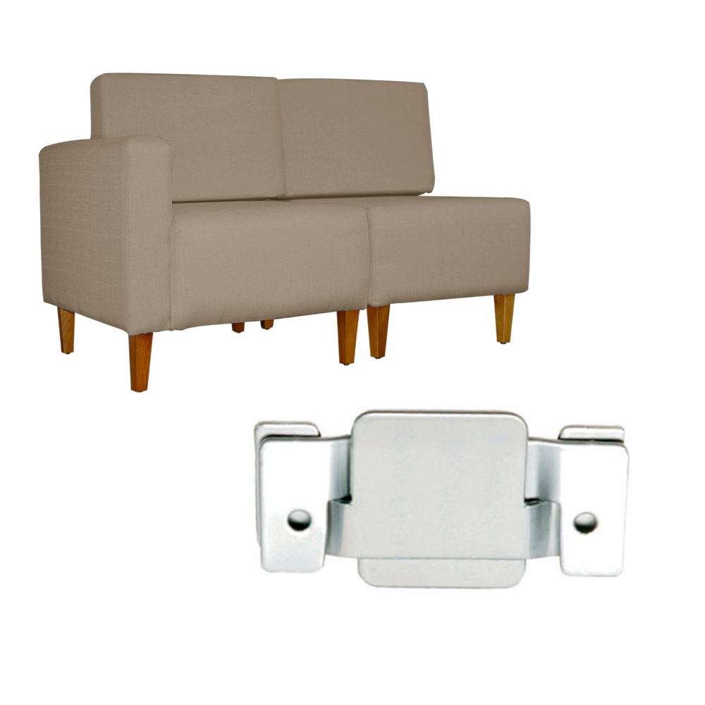 Poltrona Decorativa Alice Lado Direito Pés Trapézio Suede Capuccino - DS Estofados