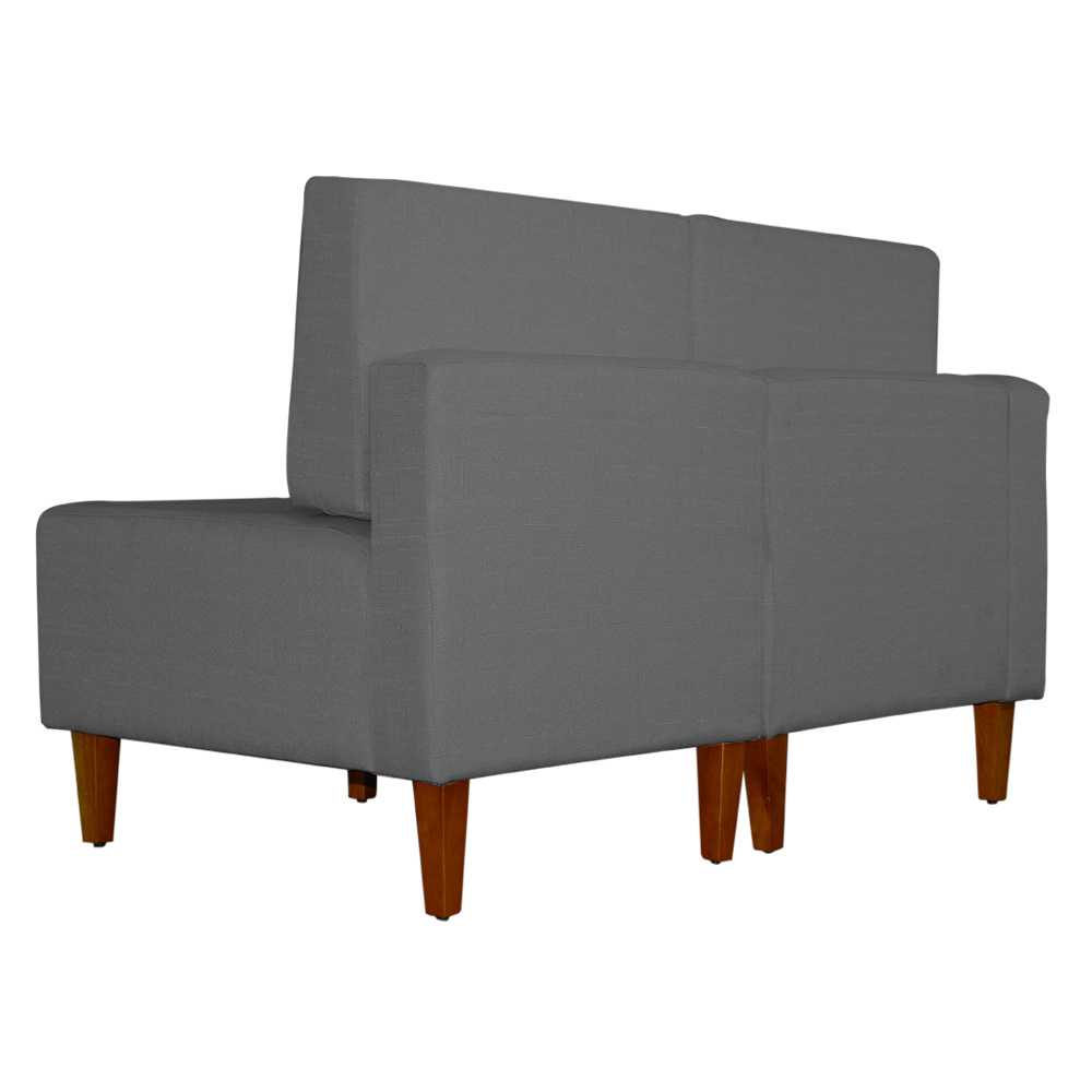 Poltrona Decorativa Alice Lado Direito Pés Trapézio Suede Cinza - DS Estofados