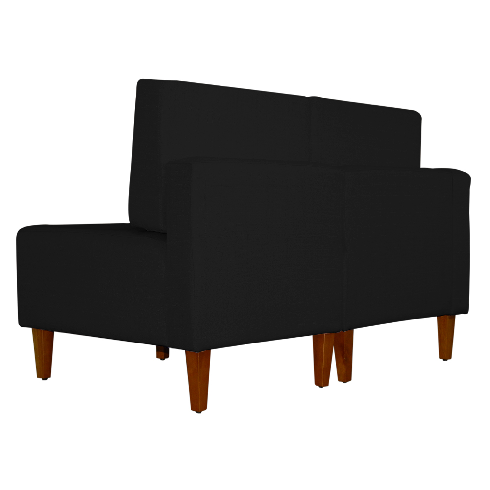 Poltrona Decorativa Alice Lado Direito Pés Trapézio Suede Preto - DS Estofados
