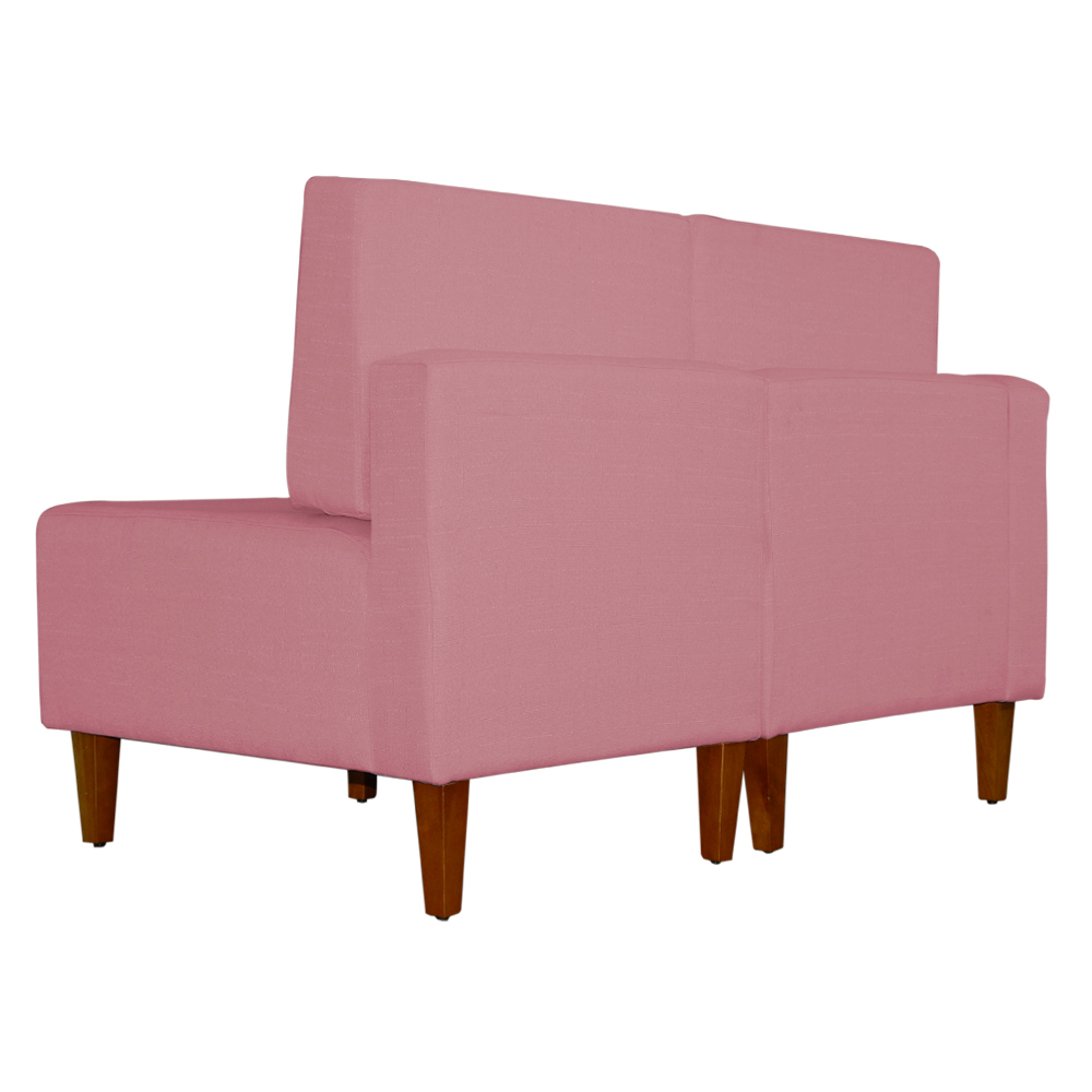 Poltrona Decorativa Alice Lado Direito Pés Trapézio Suede Rosa - DS Estofados