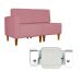 Poltrona Decorativa Alice Lado Direito Pés Trapézio Suede Rosa - DS Estofados