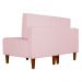Poltrona Decorativa Alice Lado Direito Pés Trapézio Suede Rosa Bebê - DS Estofados