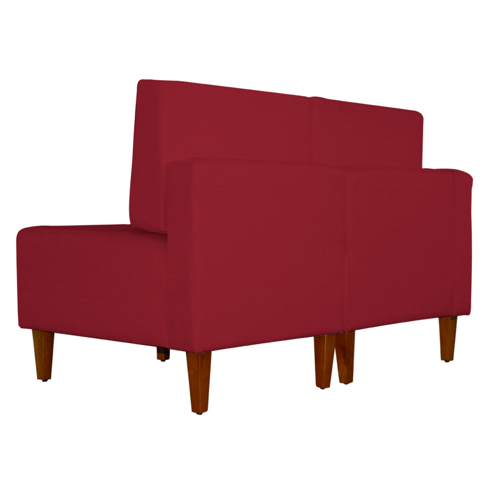 Poltrona Decorativa Alice Lado Direito Pés Trapézio Suede Vermelho - DS Estofados