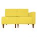 Poltrona Decorativa Alice Lado Esquerdo Pés Trapézio Suede Amarelo