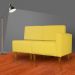 Poltrona Decorativa Alice Lado Esquerdo Pés Trapézio Suede Amarelo