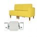 Poltrona Decorativa Alice Lado Esquerdo Pés Trapézio Suede Amarelo