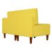 Poltrona Decorativa Alice Lado Esquerdo Pés Trapézio Suede Amarelo