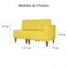 Poltrona Decorativa Alice Lado Esquerdo Pés Trapézio Suede Amarelo