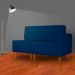 Poltrona Decorativa Alice Lado Esquerdo Pés Trapézio Suede Azul Marinho