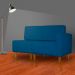 Poltrona Decorativa Alice Lado Esquerdo Pés Trapézio Suede Azul Royal