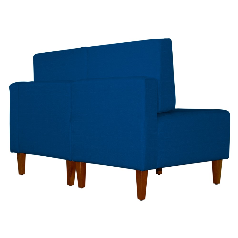Poltrona Decorativa Alice Lado Esquerdo Pés Trapézio Suede Azul Royal