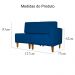 Poltrona Decorativa Alice Lado Esquerdo Pés Trapézio Suede Azul Royal