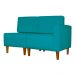 Poltrona Decorativa Alice Lado Esquerdo Pés Trapézio Suede Azul Turquesa