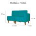 Poltrona Decorativa Alice Lado Esquerdo Pés Trapézio Suede Azul Turquesa