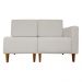 Poltrona Decorativa Alice Lado Esquerdo Pés Trapézio Suede Bege