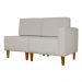 Poltrona Decorativa Alice Lado Esquerdo Pés Trapézio Suede Bege