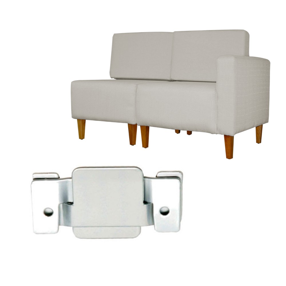 Poltrona Decorativa Alice Lado Esquerdo Pés Trapézio Suede Bege