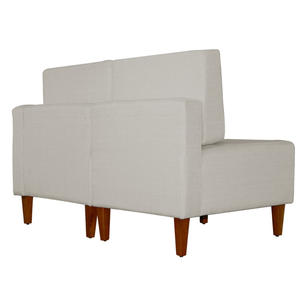 Poltrona Decorativa Alice Lado Esquerdo Pés Trapézio Suede Bege