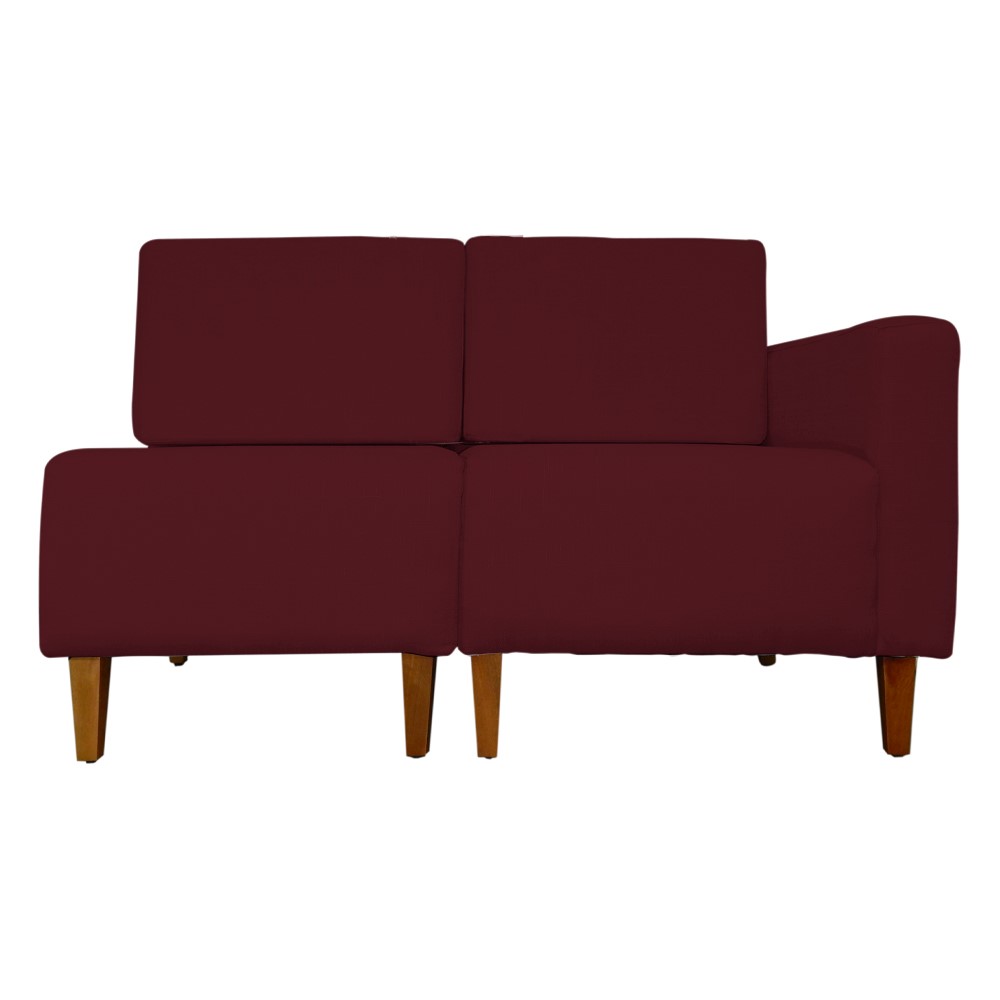 Poltrona Decorativa Alice Lado Esquerdo Pés Trapézio Suede Bordô
