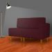 Poltrona Decorativa Alice Lado Esquerdo Pés Trapézio Suede Bordô