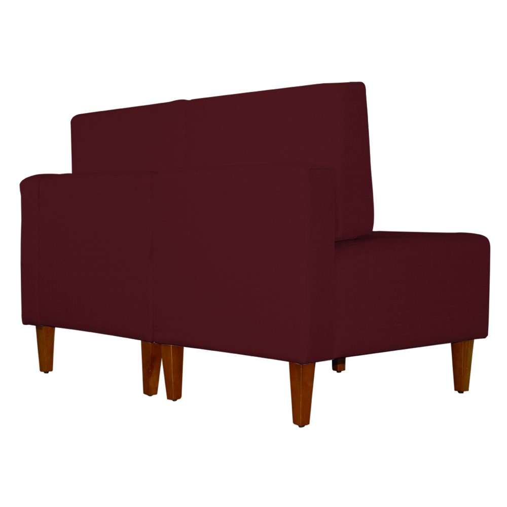 Poltrona Decorativa Alice Lado Esquerdo Pés Trapézio Suede Bordô
