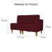 Poltrona Decorativa Alice Lado Esquerdo Pés Trapézio Suede Bordô